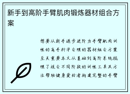 新手到高阶手臂肌肉锻炼器材组合方案